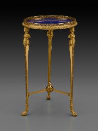 Gilt-Bronze Tripod Table with Lapis Lazuli Top