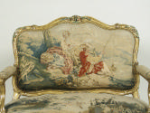 Detail of back with Beauvais tapestry