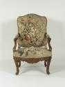 Armchair with Tapestry Cover Showing Bouquets of Flowers