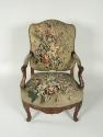 Armchair with Tapestry Cover Showing Bouquets of Flowers