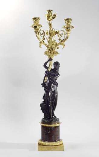 Gilt bronze and bronze Candelabra with Figure of Flora (One of a Pair), front