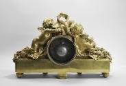 Reverse side of Mantel Clock showing the mechanism behind the dial