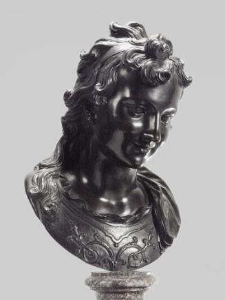 Bronze sculpture of a bust of a boy