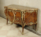 Commode with Floral Marquetry and gilt bronze mounts, side view