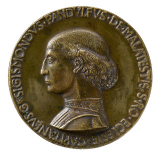 Bronze portrait medal of Sigismondo Malatesta in profile to the left
