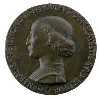 Bronze portrait medal of Sigismondo Malatesta in profile to the left