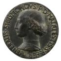 Bronze portrait medal of Sigismondo Malatesta in profile to the left