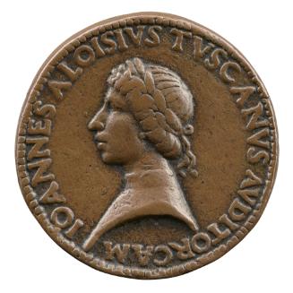 Bronze portrait medal of Giovanni Alvise Toscani, laureate, in profile to the left