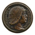 Bronze portrait medal of Antoine of Burgundy all'antica in profile to the right