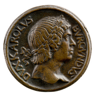 Bronze portrait medal of Charles the Bold of Burgundy, laureate, in profile to the right