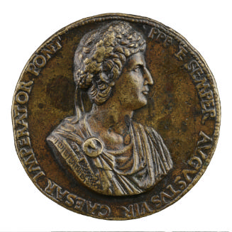 Bronze portrait medal of Emperor Constantine the Great, laureate and draped, in profile to the …