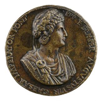 Bronze portrait medal of Emperor Constantine the Great, laureate and draped, in profile to the …